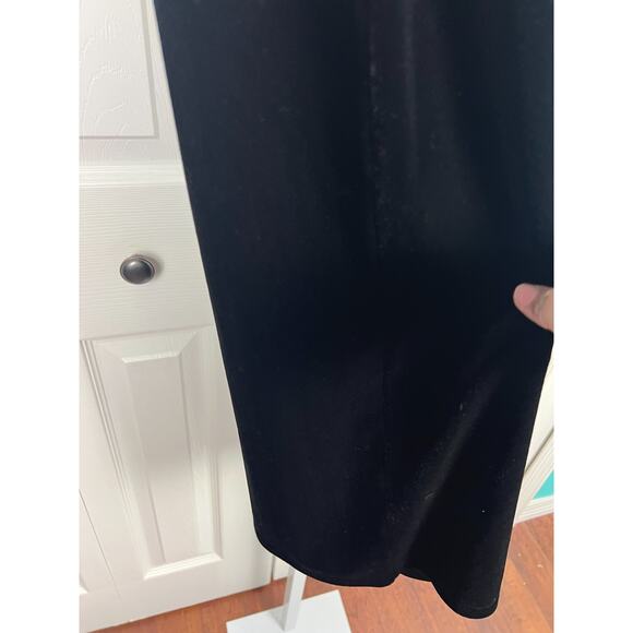 Black Velvet Elastic Waist Maxi Skirt Size Small Side Slit 28 Waist Islander - Picture 5 of 8